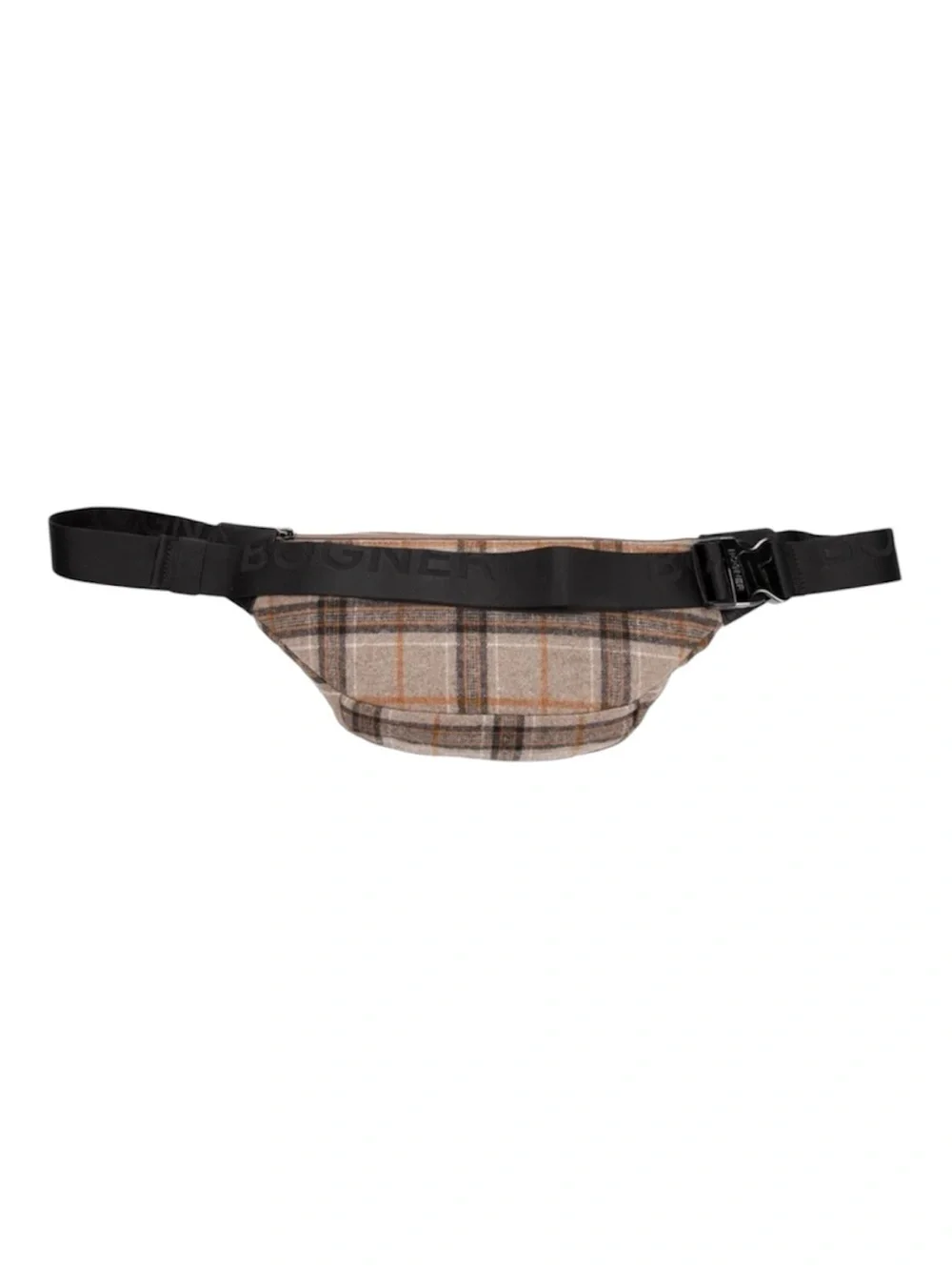 BOGNER Monte Plaid Belt Bag Fanny Pack Crossbody Brown Gunmetal Hardware NWOT